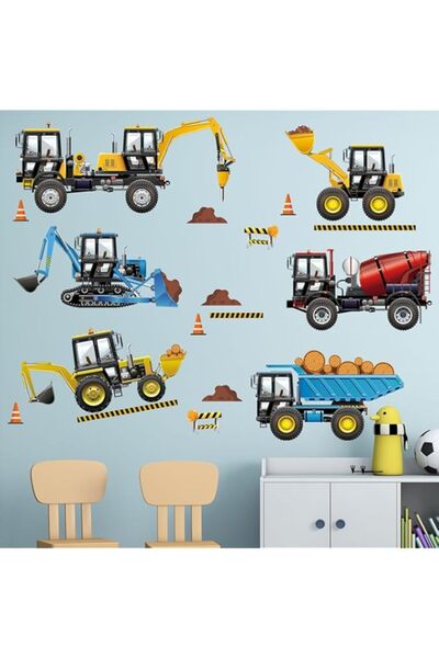 Generic ملصقات حائط لمركبات البناء من Amimagen - ملصقات حائط لغرف نوم الأولاد...