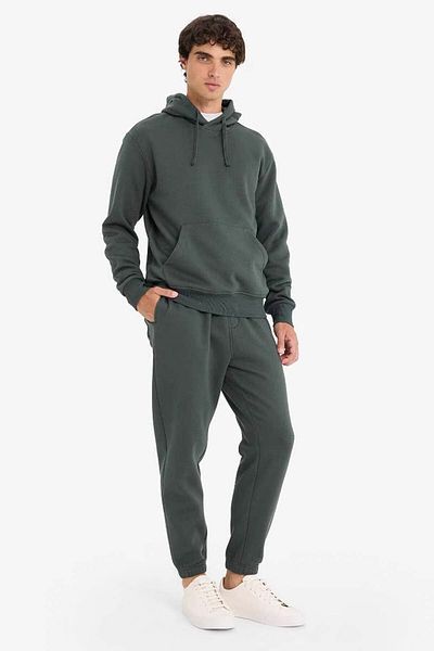 DeFacto Regular Fit Hooded Jogger Dark Green Men's Trousers E6326Ax/Gn1155