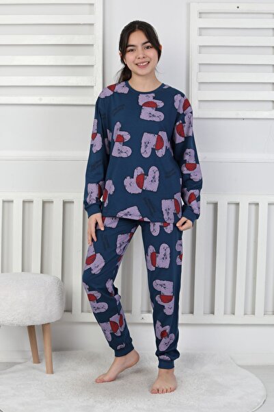 ZUZUNGA Tangled Hearts Patterned Girls Pajamas Set 8-13
