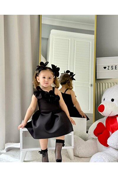 ÖZSEMODA Scuba Tek Omuz Çiçekli Elbise