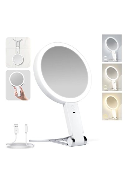 Generic مرآة مكياج محمولة قابلة لإعادة الشحن من Baytion مزودة بإضاءة، مرآة مك...