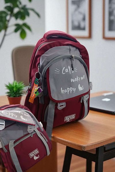 ÇEÇEN HOME (with Bottle + Keychain ​​As a Gift) 4-Eye Laptop Compartment Waterproof Fabric, Daily-Office-School Backpack