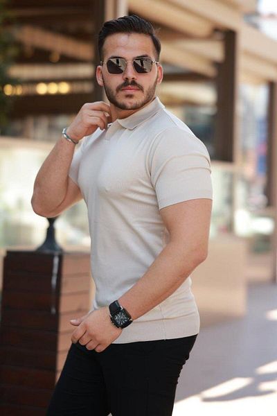 Aymood Men's Nurse Collar Short Sleeve T-Shirt