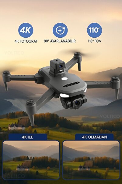Voltico 4K Çift Kameralı Drone – 4.5” LCD Ekranlı Kumanda