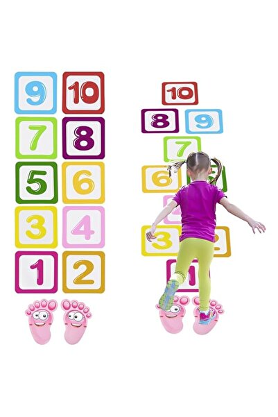 Generic Brand KASTWAVE Number Lattice Floor Sticker, Kids Footprint Stickers,...