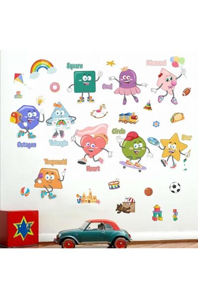 Generic Brand Kids Shapes Educational Wall Decals - Enlighten Learning Geomet...