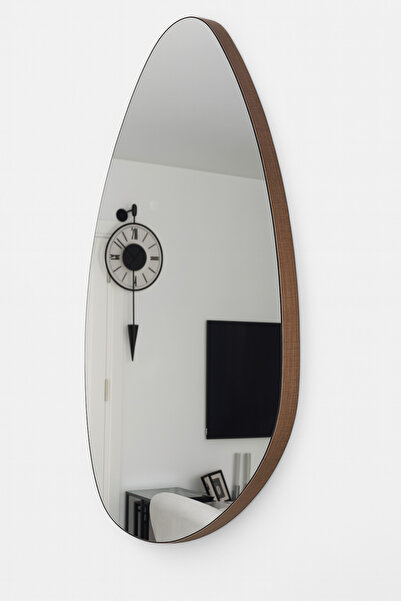 Narkissos Dizayn 80x60 cm ASİMETRİK CEVİZ DESENLİ AYNA