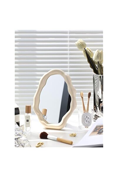 Generic مرايا مكياج سحابية للمكتب، مرآة زينة سطح الطاولة، مرايا مكتب صغيرة لط...