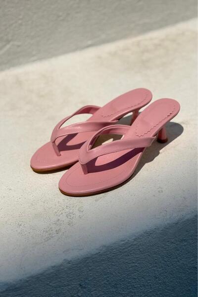 I Love Shoes Ponya Matte Leather Pink Flip Flops Heeled Slippers