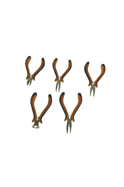 SOHO Set 5 mini pliers and clamps for cutting and bending, Black Orange