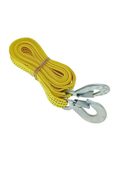 SOHO Curea de remorcare cu cârlig de siguranță, 3 m, capacitate 2 tone, galbenă