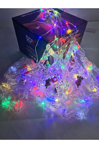 SDX Market Instalație luminoasă de Crăciun cu franjuri și figurine de brad de...