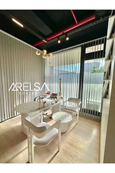 ARELSA CONCEPT FASULYE OFİS SETİ-MERMER DESEN