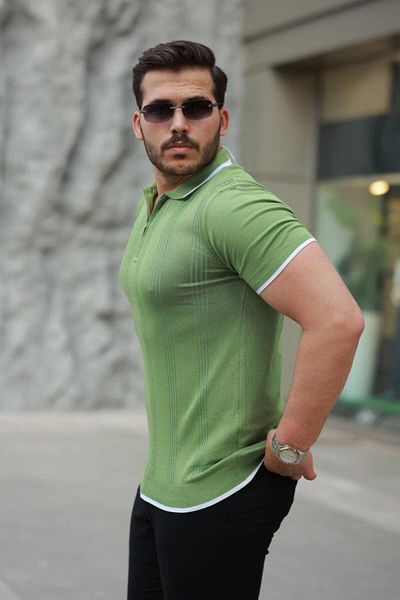 Aymood Men's Zipper Collar Short Sleeve T-Shirt