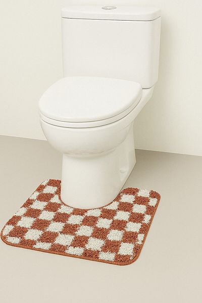 EUROBANO 60X50 cm Washable Non-Slip Base Bathroom Toilet Seat Front Single Mat Shaggy