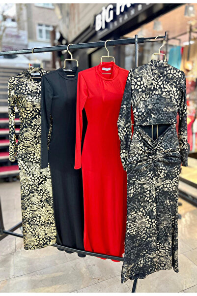 AFİTAP Back Gathered Long Dress