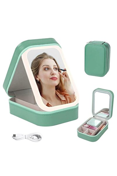 Generic حقيبة مكياج HASTHIP® مع مرآة LED، 3 سطوع قابل للتعديل، حقيبة مكياج لل...