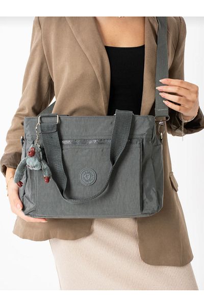 eflanmoda Large Size Women's Water Resistant Crinkle Fabric Hand and Shoulder Bag