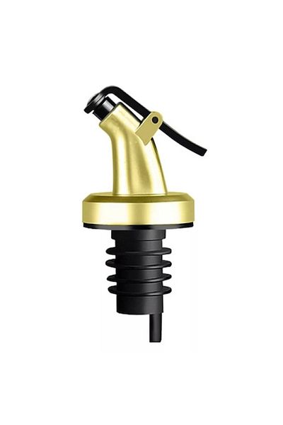 dalip Dispenser for Oil/Vinegar Bottles, Universal Size, Rubber, Gold/Black