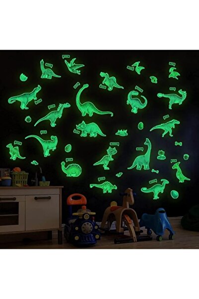 Generic ملصقات جدارية على شكل ديناصور متوهجة في الظلام من TERRIFI، ملصقات دين...