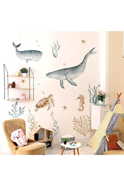 Generic Brand Ocean Wall Decals Whale Shark Under The Sea Wall Stickers Peel ...