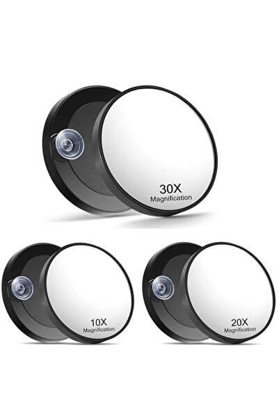 Generic مرآة مكبرة، مجموعات ١٠x و٢٠x و٣٠x، مرآة مكبرة ٣.٥ بوصة مع كوبين شفط، ...