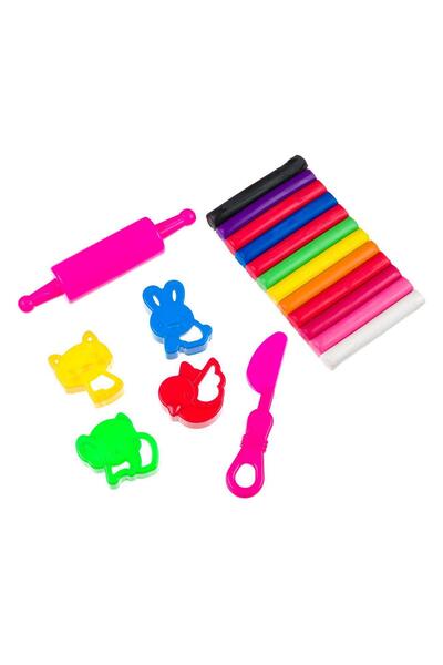 SOHO Set for creative games consisting of 18 pieces, 12 neon-colored modeling clays and accessories, Mult