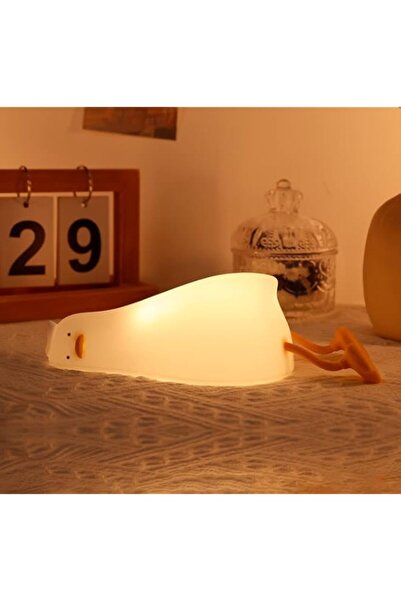Generic Brand Hinittey Lying Flat Duck Night Light, Cute Light Up Soft Silico...