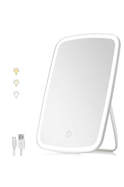 Generic مرآة زينة KASTWAVE مزودة بإضاءة، مرآة مكياج مضاءة للسفر، مرآة تجميل م...