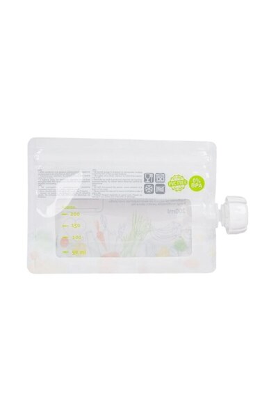 SOHO Feeding device with 5 reusable bags and silicone spoon for children, 200ml, Multicolored