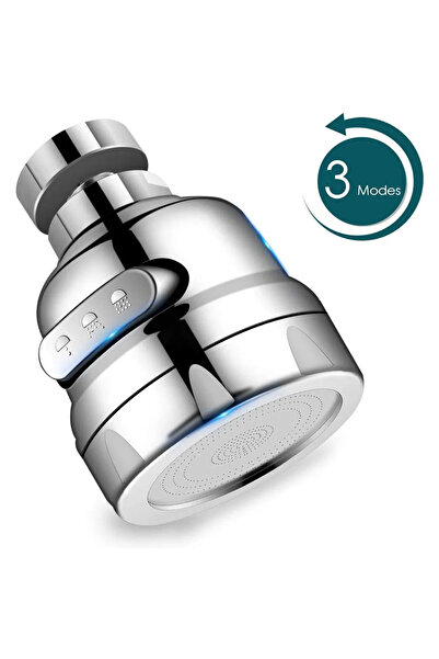 VSA Tasarruflu Oynar Başlık Tazyikli Krom Eviye Musluk Spiral Batarya Ucu 3 F...