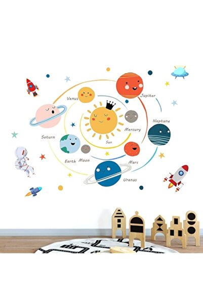 Generic Brand Tazweeq Space Planet Wall Decals, Space Planet Cute Wall Sticke...
