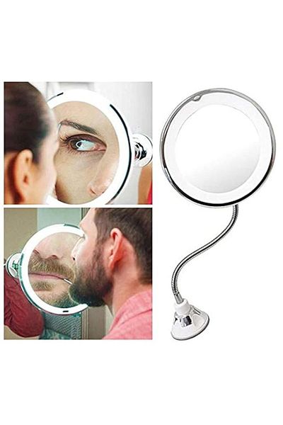 Generic 360 Rotation Flexible Gooseneck 10x Magnifying LED Lighted Bathroom Makeup Shaving Mirror Adjustabl