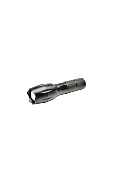 SOHO Lanterna LED zoom, 10W, 250 lm, baterie Li-Ion 18650, alimentare USB, 135x35x28mm, Negru