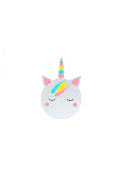 UIQ Oglindă acrilică autoadezivă în formă de unicorn, 25x29 cm, multicoloră