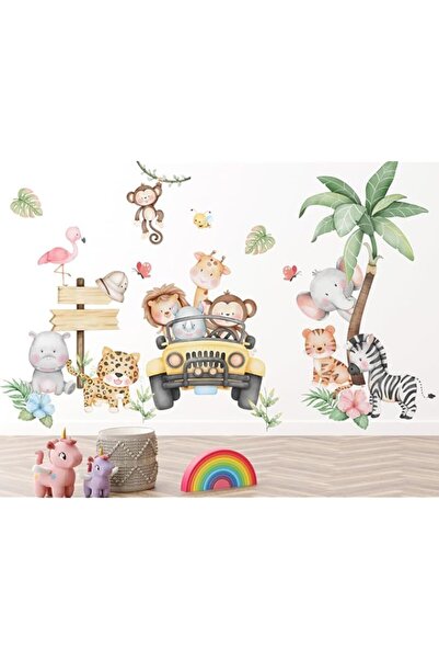 Generic Brand 2 Sheets Removable Cartoon Animal Wall Stickers, Watercolor Jun...