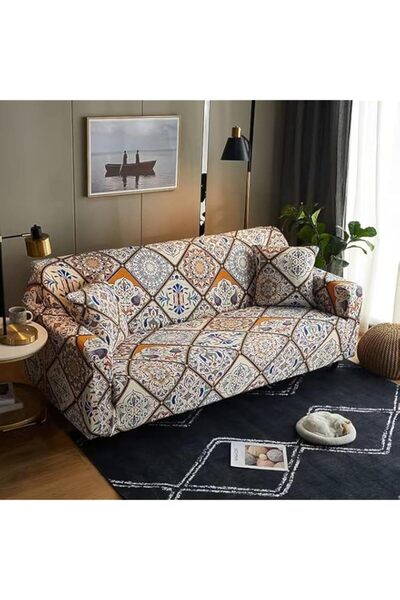 Generic Cotton Stretch Sofa Slipcover Fashion Geometric Style All-inclusive S...