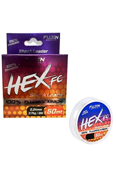 Fujin Hex FC 50mt 0.24mm %100 Fluorocarbon Leader Misina
