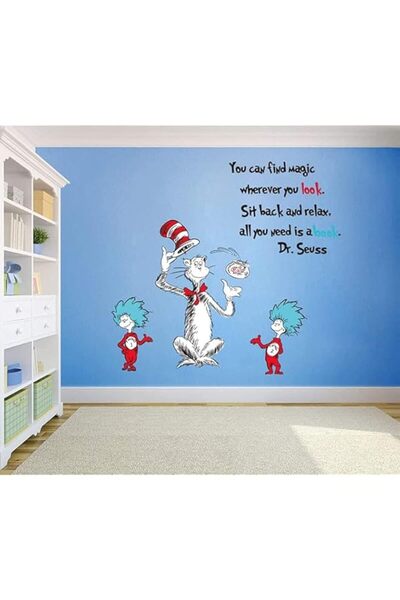 Generic ملصقات حائط تعليمية للأطفال تحتوي على اقتباسات من دكتور سوس، مناسبة ل...