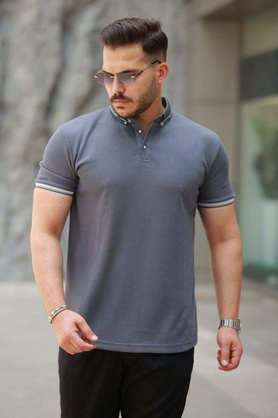 Aymood Tricou cu mânecă scurtă din țesătură waffle pentru bărbați