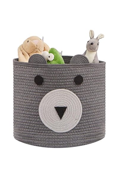 Generic Themed Cotton Rope Basket, Woven Round Basket Decorative Laundry Hamp...