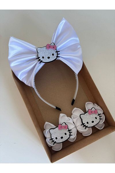 Hello Kitty White Buckle Crown Set