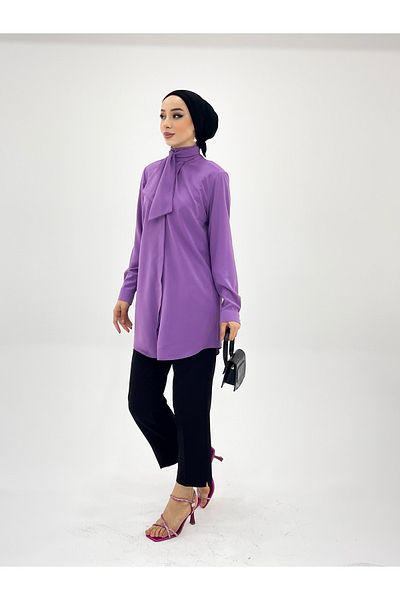 BUTİK SEPETİN Tie Long Shirt