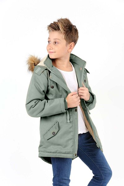 Jannock Boys' Water and Windproof Fur Lined Removable Hooded Coat