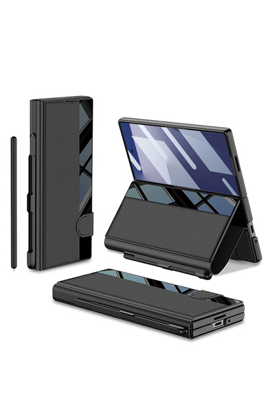 AktarMobile Galaxy Z Fold 7 uyumlu Kapaklı Cüzdan Kartlık Kılıf Kalemlikli St...