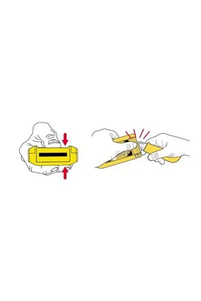 Olfa Container for safely breaking and storing used blades,