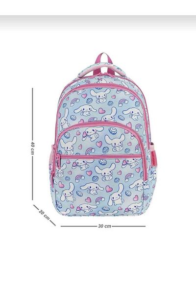 JaspEAdo Girl's 3-Piece Primary School Backpack with Character Patterned Foil Lunchbox and Pen Holder with Back Support
