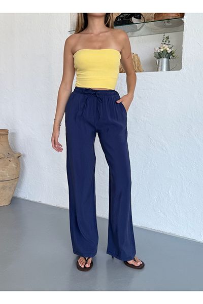 COMBİNE MİCHAİL Women's Wide Leg Baggy Trousers with Elastic Waist