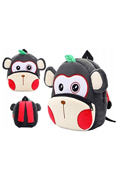 WePro Store Ghiozdan pentru grădiniță, model maimuță, pluș, 26x24x10