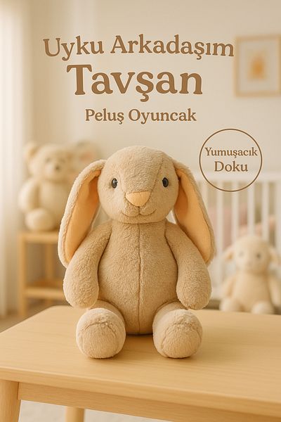 HUA Soft Rabbit Plush Toy with Long Ears – Sleeping Companion - Soft, Long Eared, Sleep Friendly